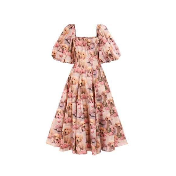 Selkie Golden Paradise Day Dress - M / NWOT - Picture 2 of 7